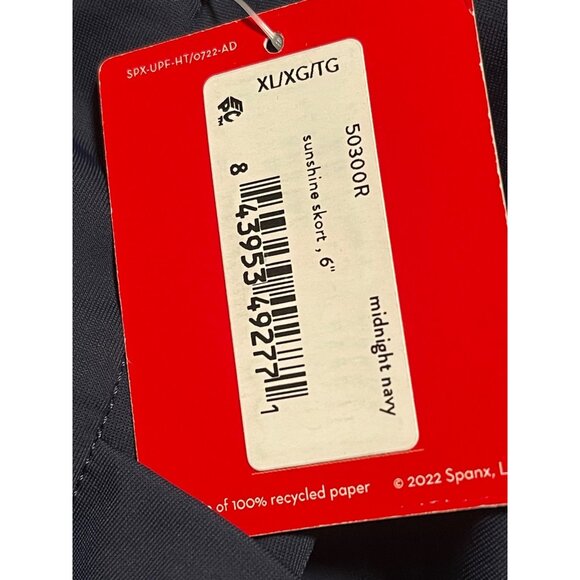 Spanx Sunshine Solutions Skort XL UPF 50+ Navy Blue Pull On Style Back Pockets - Picture 5 of 8